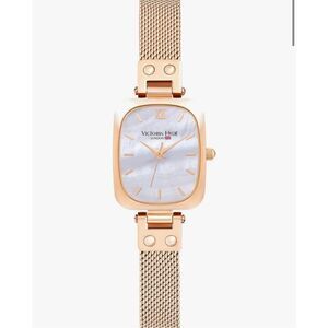 Victoria Hyde London luxe dainty gold rectangular wrist watch